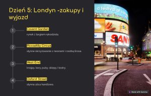 Dzień 5: Londyn - zakupy i wyjazd